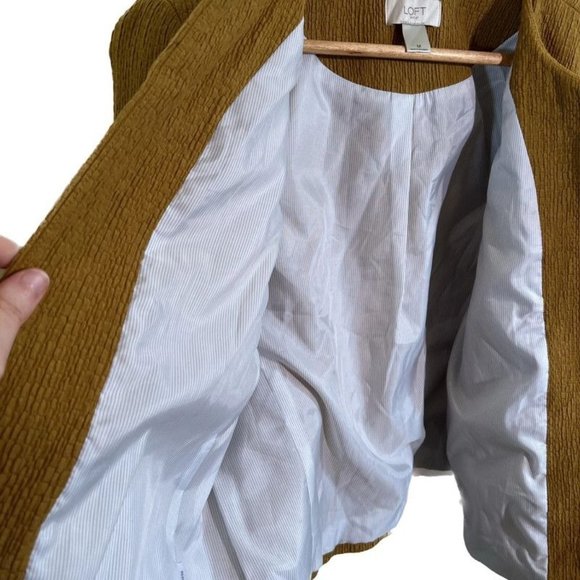 LOFT Mustard 3/4 Flare Sleeve Blazer Jacket Size Medium - Picture 5 of 9